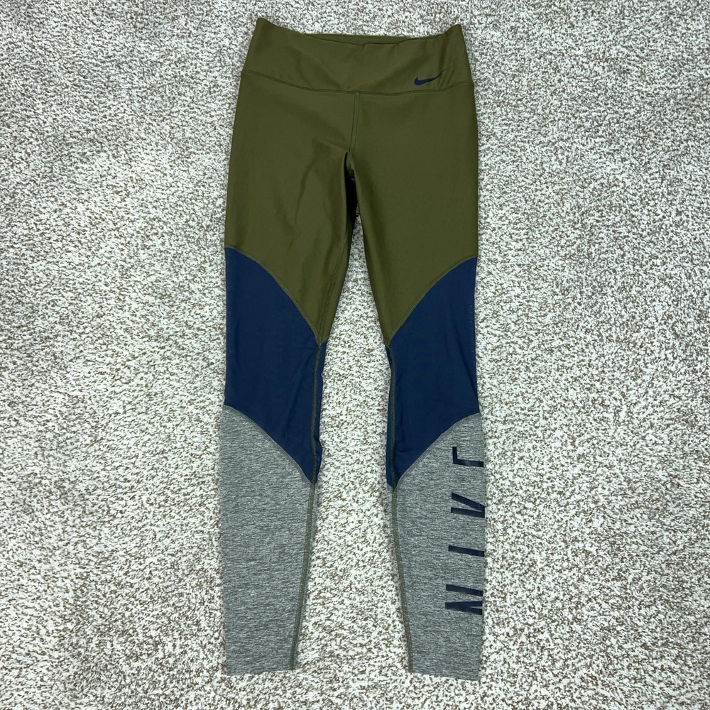 Nike Pants Womens Small Multicolor Dri-FIT Ankle Leggings Colorblock Yoga Gym